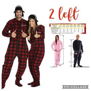 UNISEX -NWT-Buffalo Checker Adult Footed Pajamas